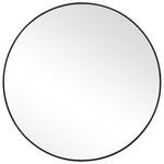 Decor Market Round Thin Frame Mirror - Black