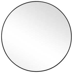 Decor Market Round Thin Frame Mirror - Black
