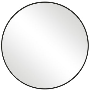 Decor Market Round Thin Frame Mirror - Black