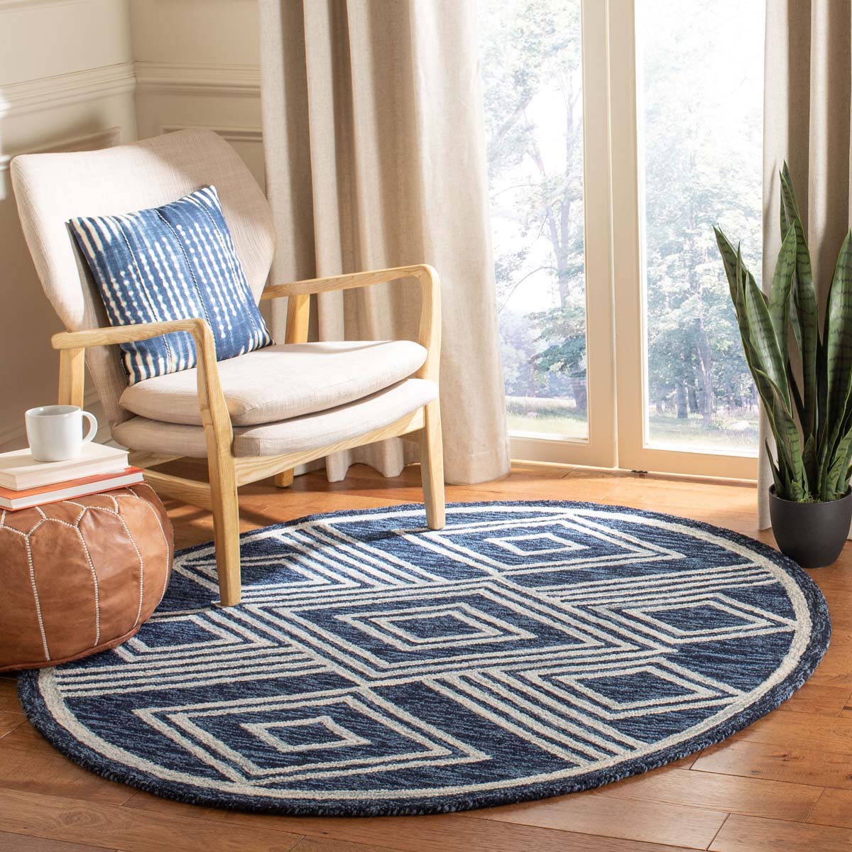 Safavieh Micro-Loop 156 Rug, MLP156 - Navy / Ivory