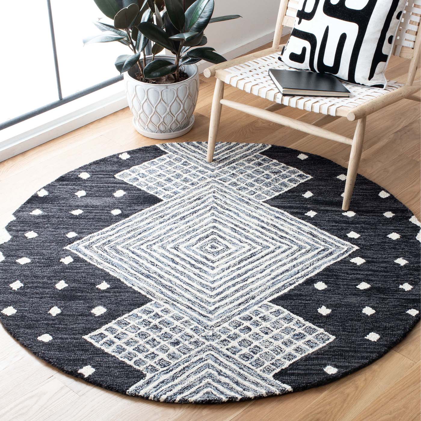 Safavieh Micro-Loop 171 Rug, MLP171 - Charcoal / Ivory