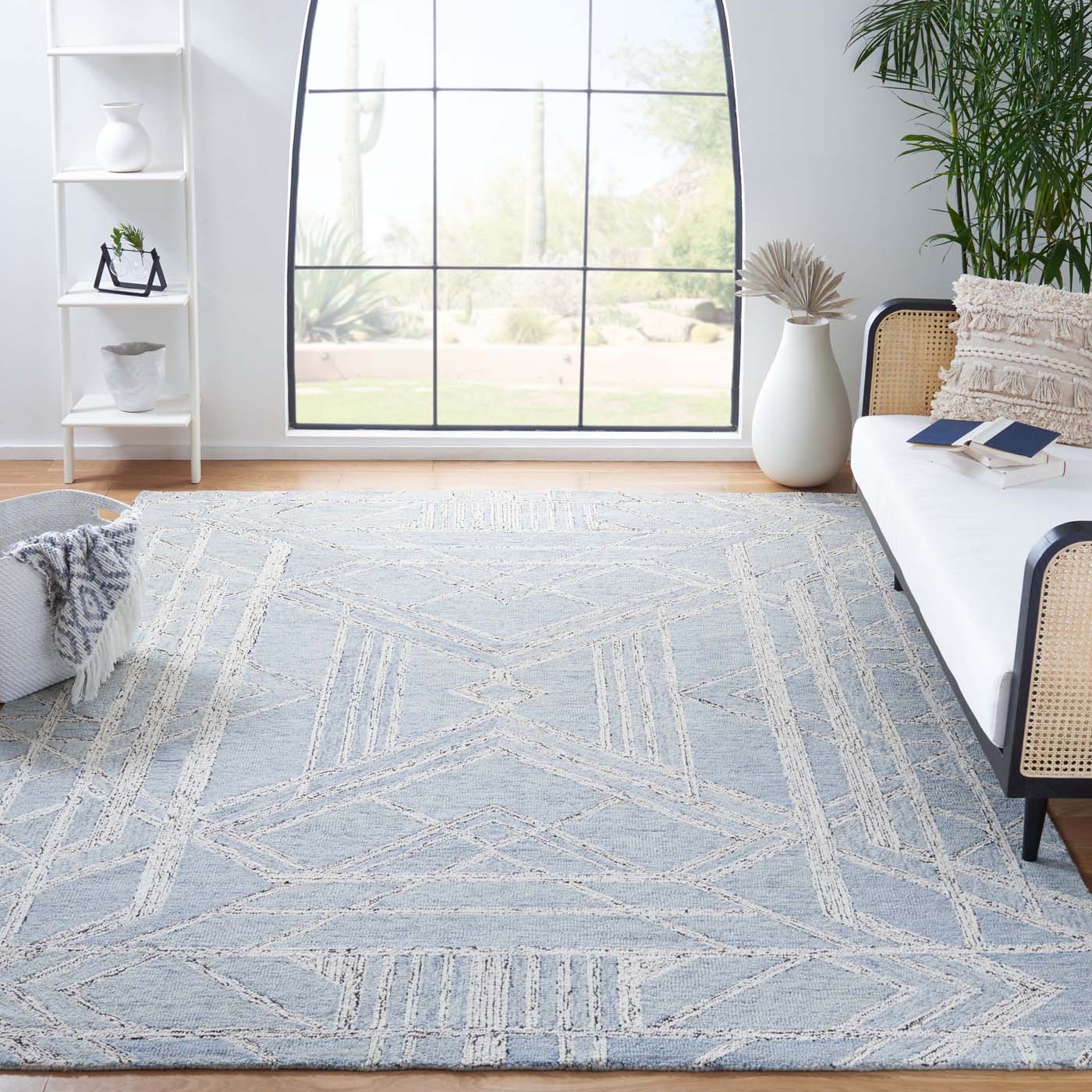 Safavieh Micro-Loop 173 Rug, MLP173 - Light Blue / Ivory