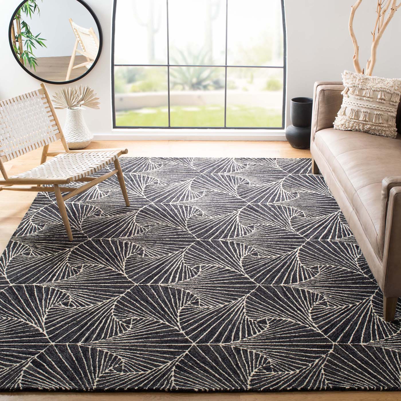 Safavieh Micro-Loop 174 Rug, MLP174 - Charcoal / Ivory