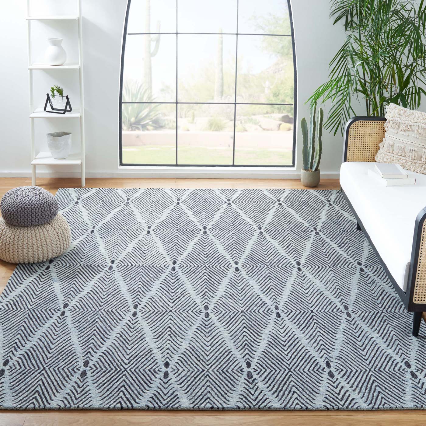 Safavieh Micro-Loop 179 Rug, MLP179 - Light Blue / Charcoal