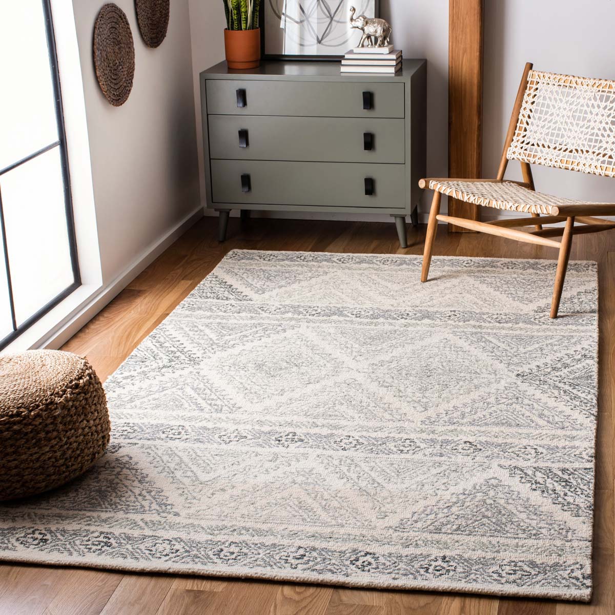 Safavieh Micro-Loop 206 Rug, MLP206 - Ivory / Grey