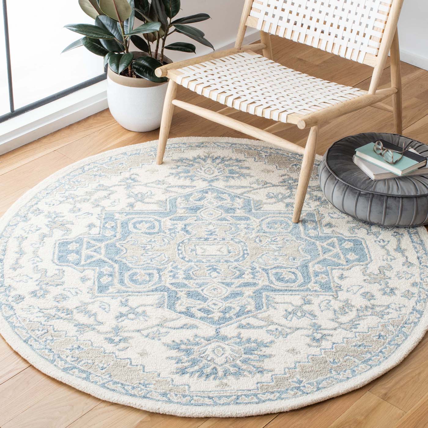 Safavieh Micro-Loop 213 Rug, MLP213 - Ivory / Blue