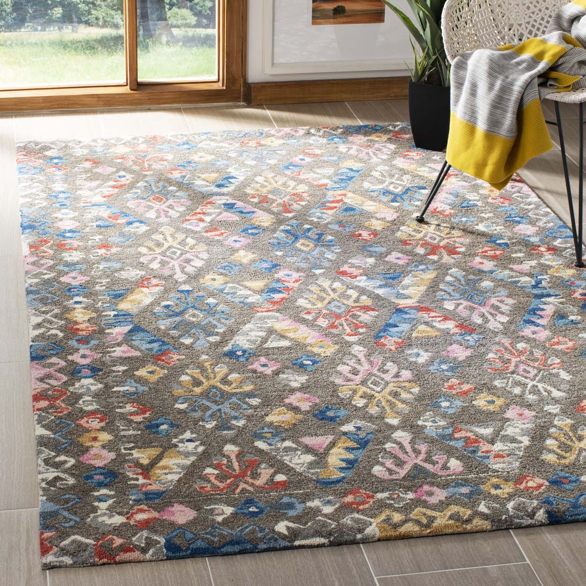 Safavieh Micro-Loop 351 Rug, MLP351 - Grey / Blue