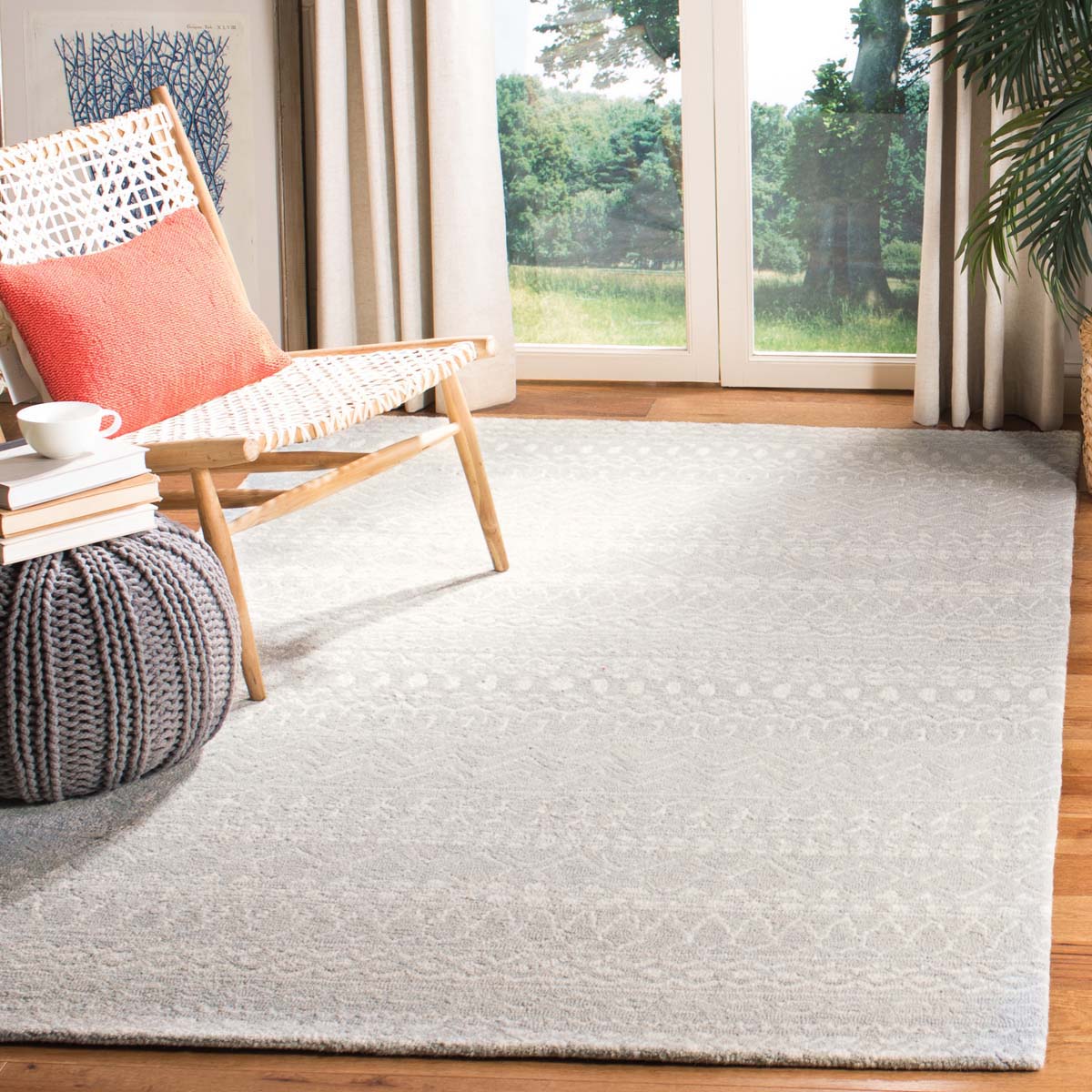 Safavieh Micro-Loop 502 Rug, MLP502 - Aqua / Ivory