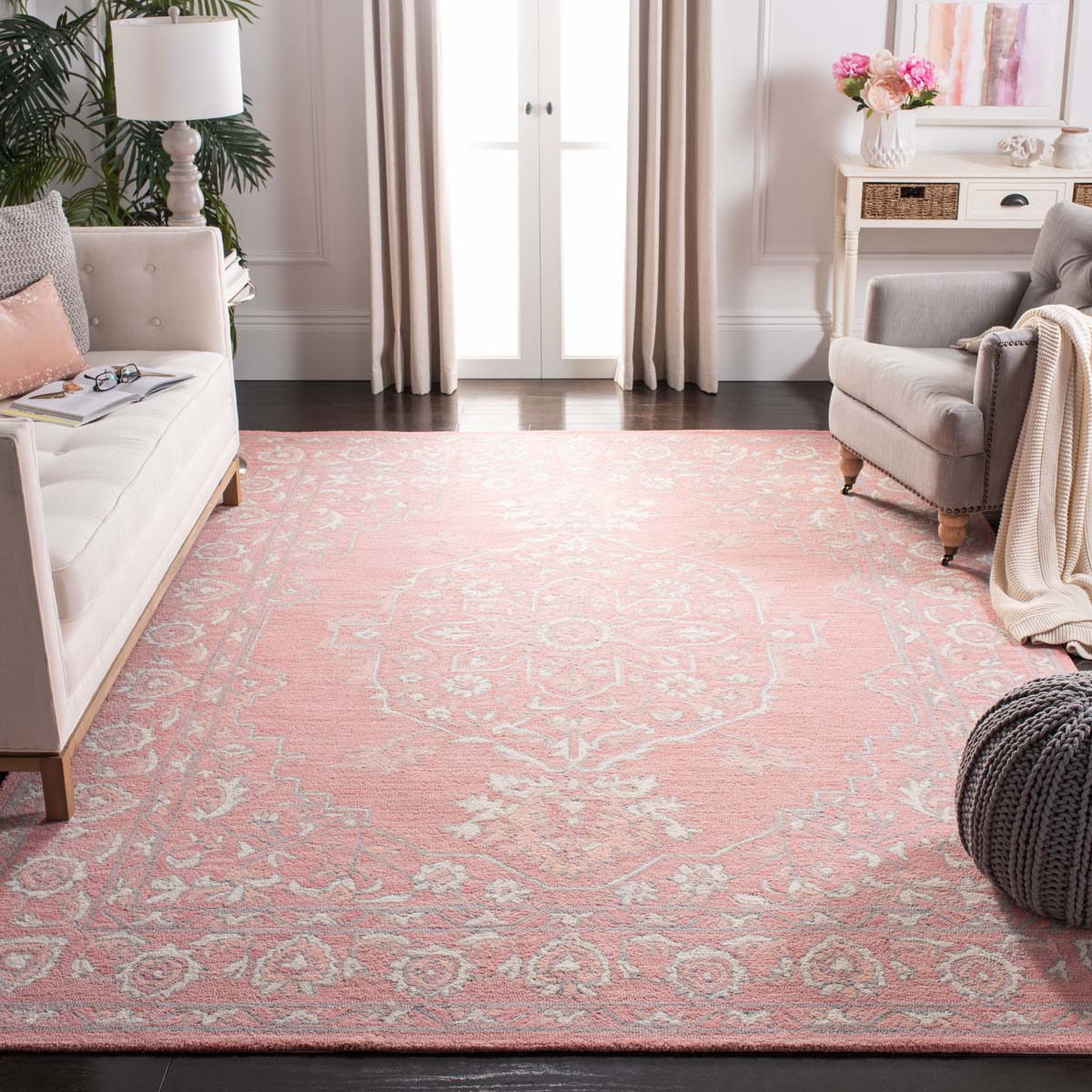 Safavieh Micro-Loop 504 Rug, MLP504 - Pink / Ivory