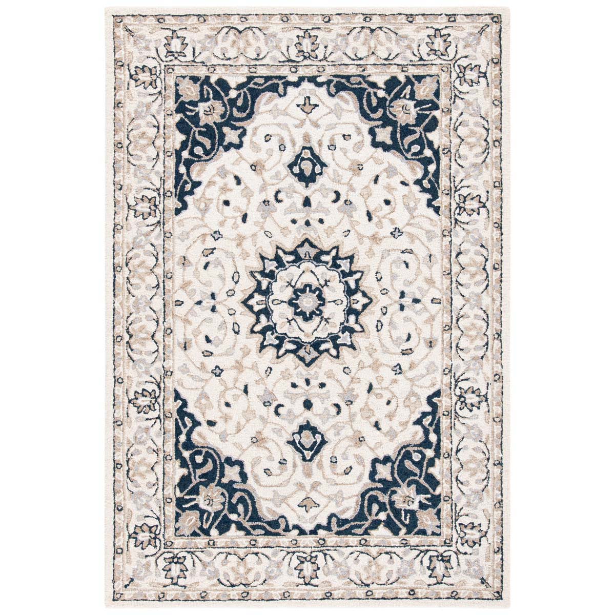 Safavieh Micro-Loop 508 Rug, MLP508 - Ivory / Navy