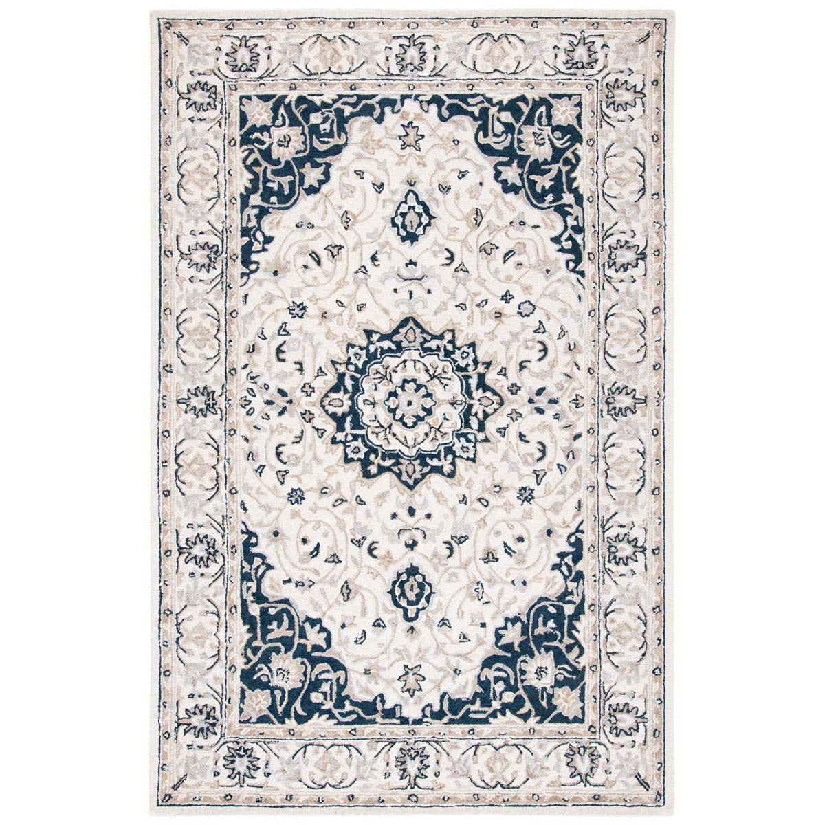 Safavieh Micro-Loop 508 Rug, MLP508 - Ivory / Navy