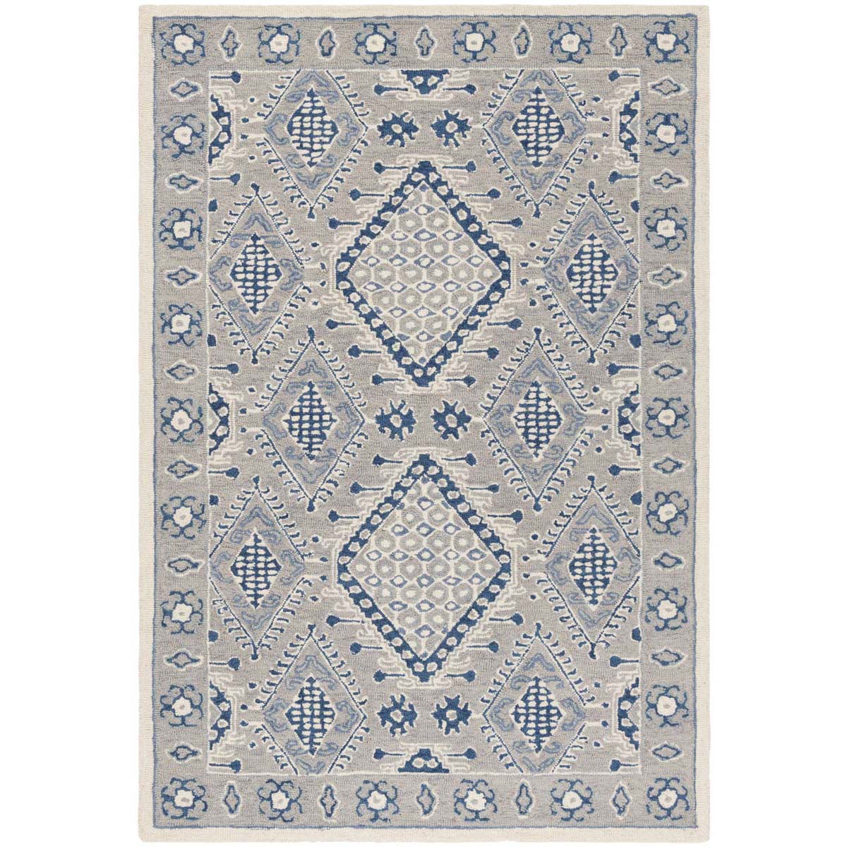 Safavieh Micro-Loop 511 Rug, MLP511 - Light Grey / Blue