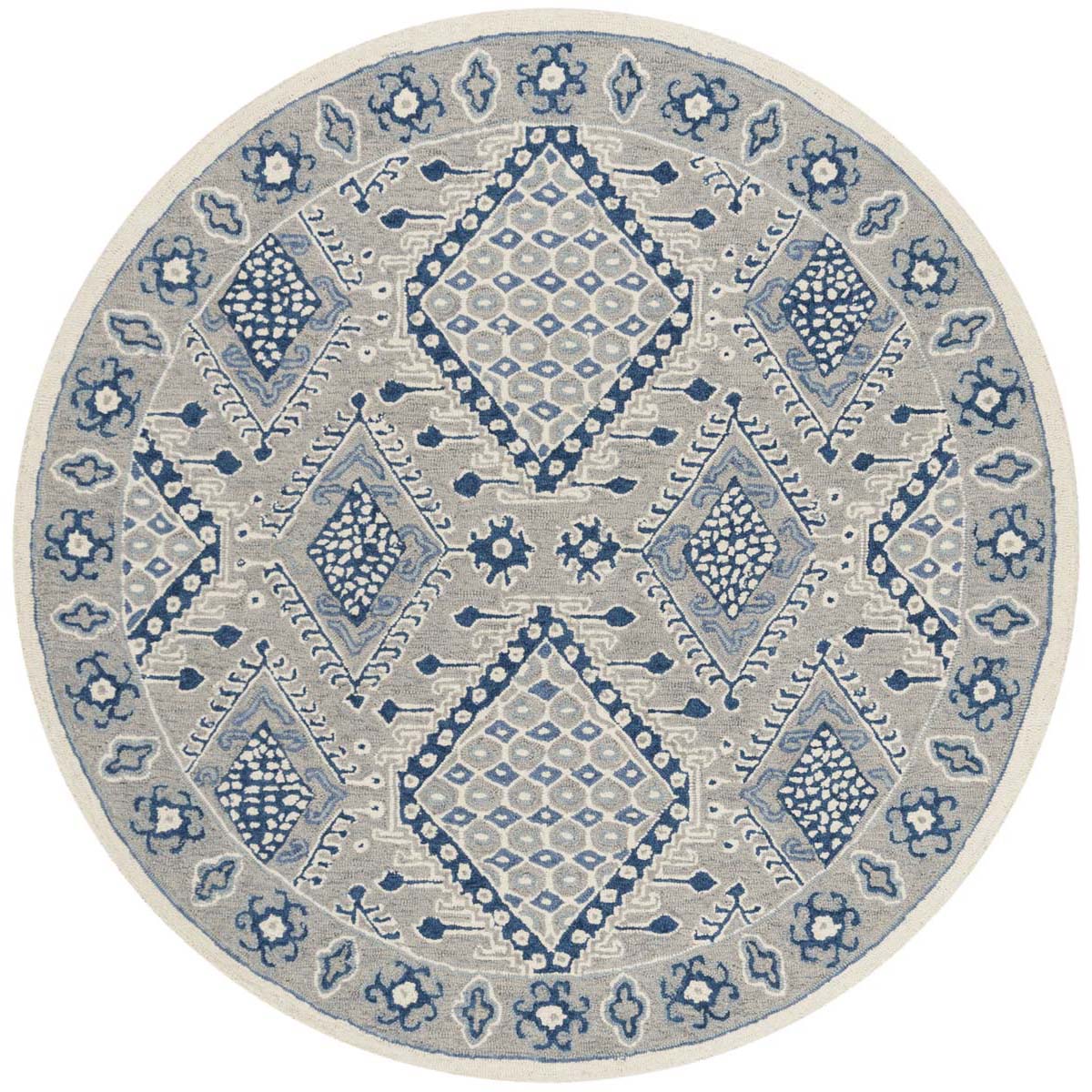 Safavieh Micro-Loop 511 Rug, MLP511 - Light Grey / Blue