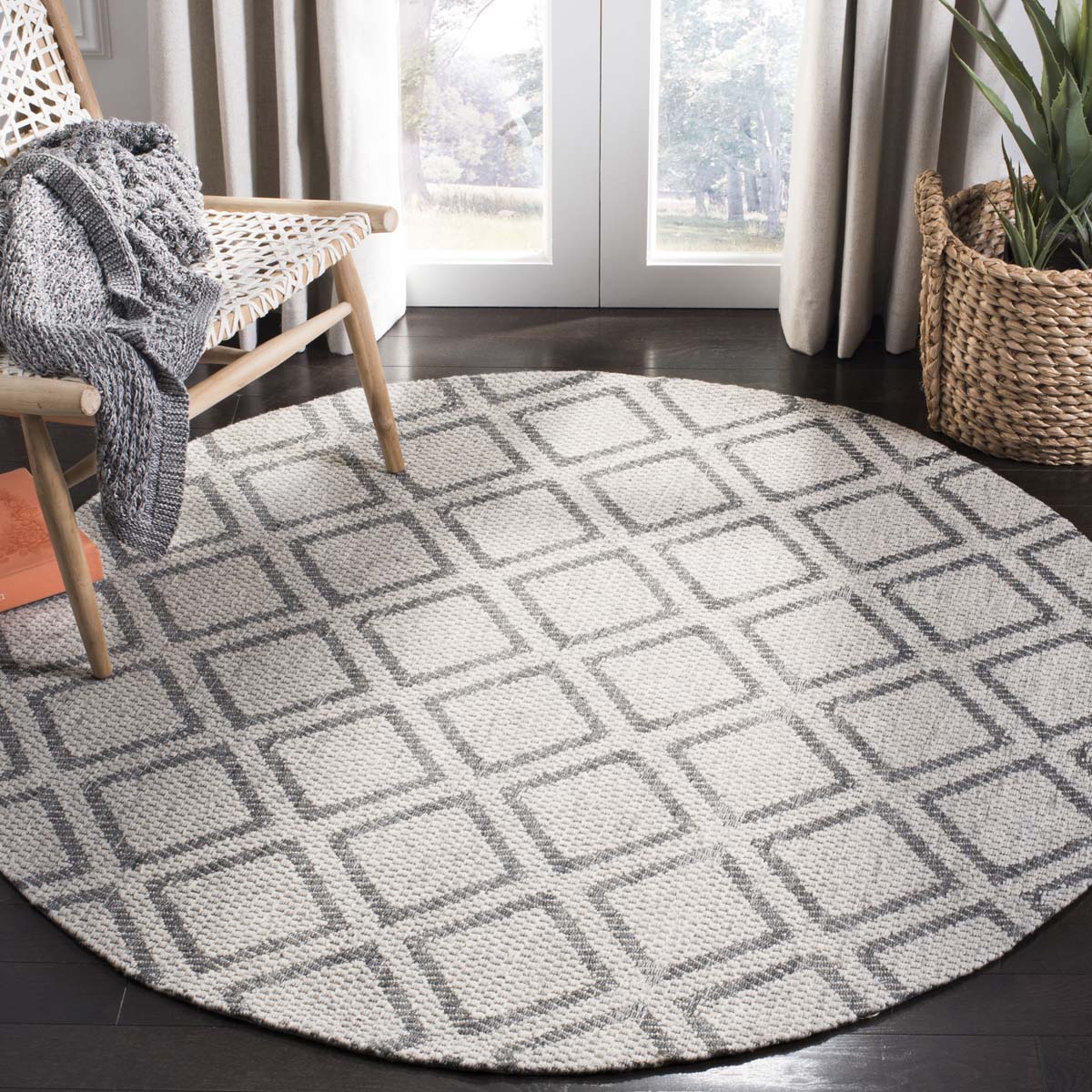 Safavieh Micro-Loop 514 Rug, MLP514 - Silver / Dark Grey