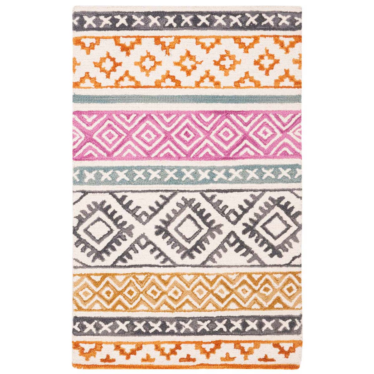 Safavieh Micro-Loop 552 Rug, MLP552 - Ivory / Rust