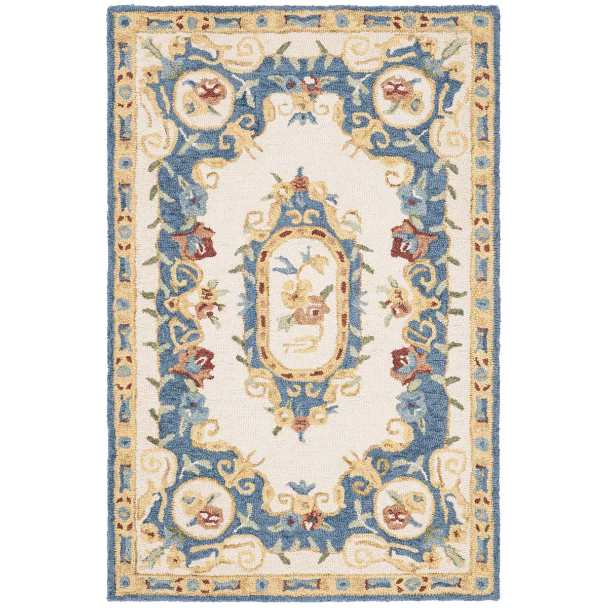 Safavieh Micro-Loop 601 Rug, MLP601 - Cream / Blue