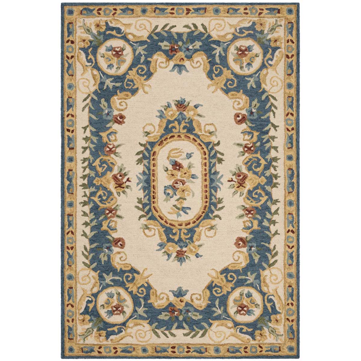 Safavieh Micro-Loop 601 Rug, MLP601 - Cream / Blue
