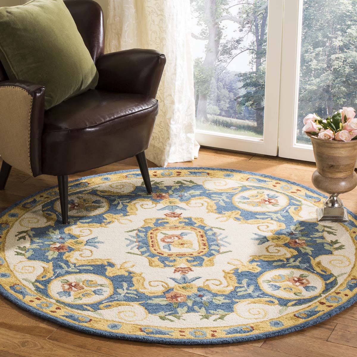 Safavieh Micro-Loop 601 Rug, MLP601 - Cream / Blue