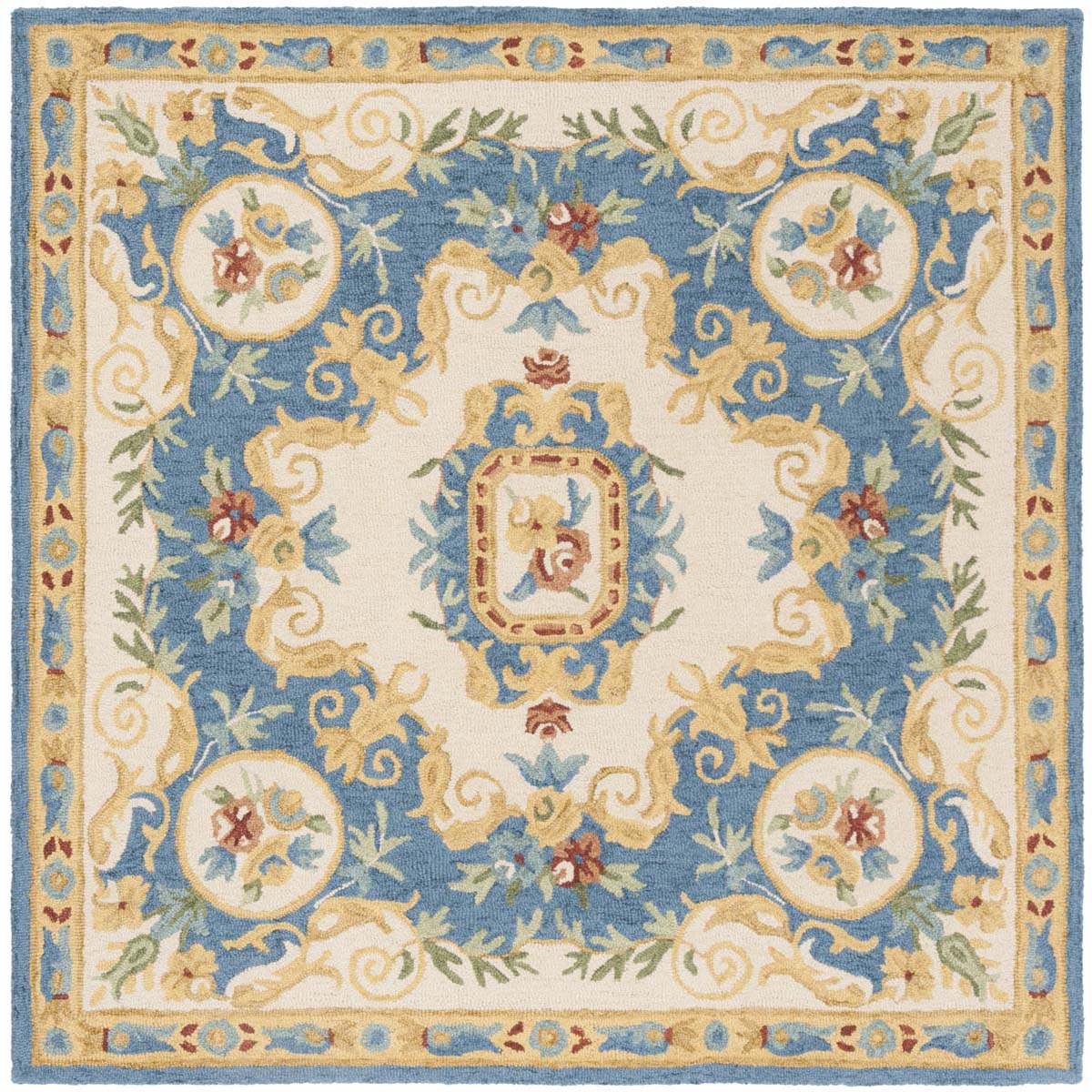 Safavieh Micro-Loop 601 Rug, MLP601 - Cream / Blue