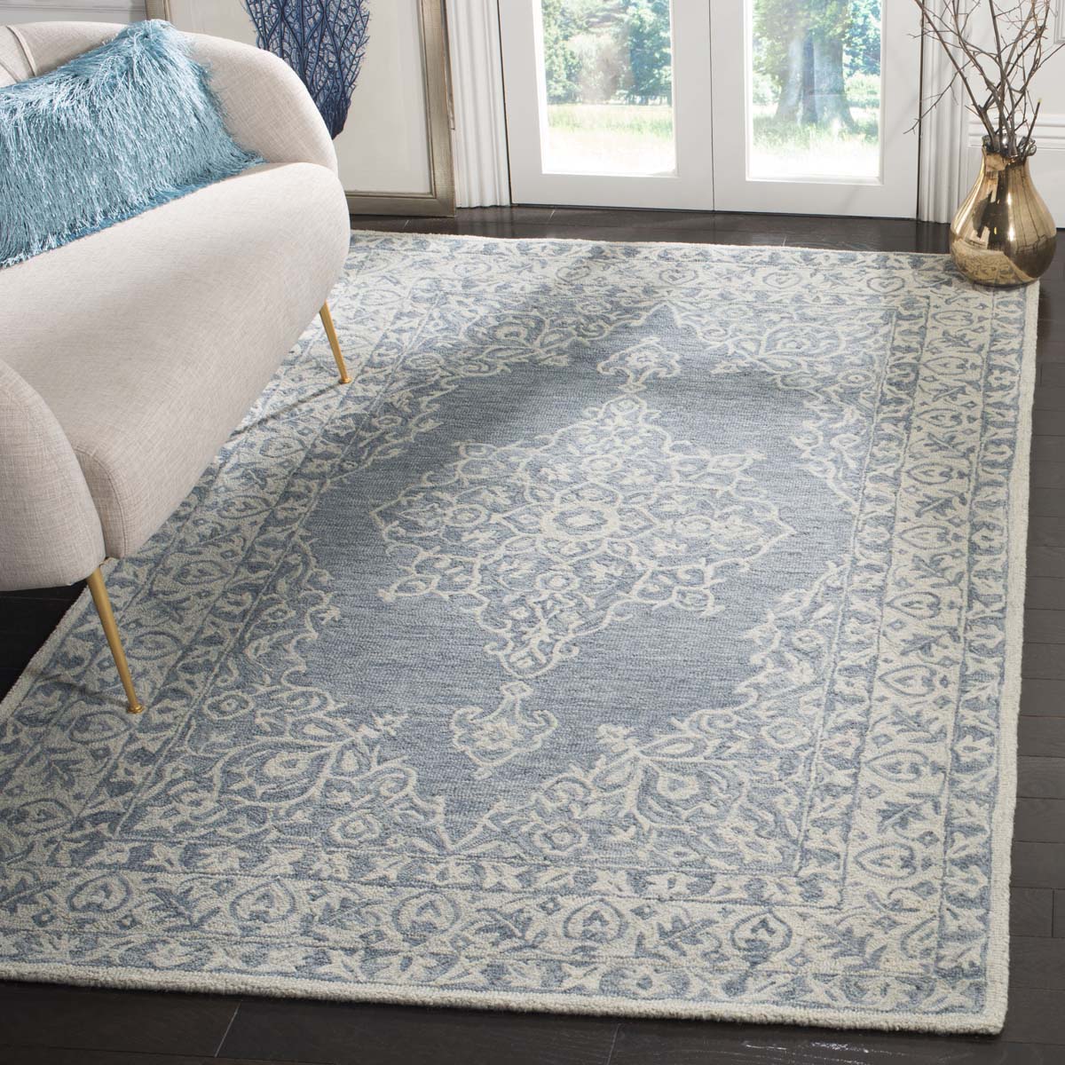 Safavieh Micro-Loop 604 Rug, MLP604 - Blue / Light Blue