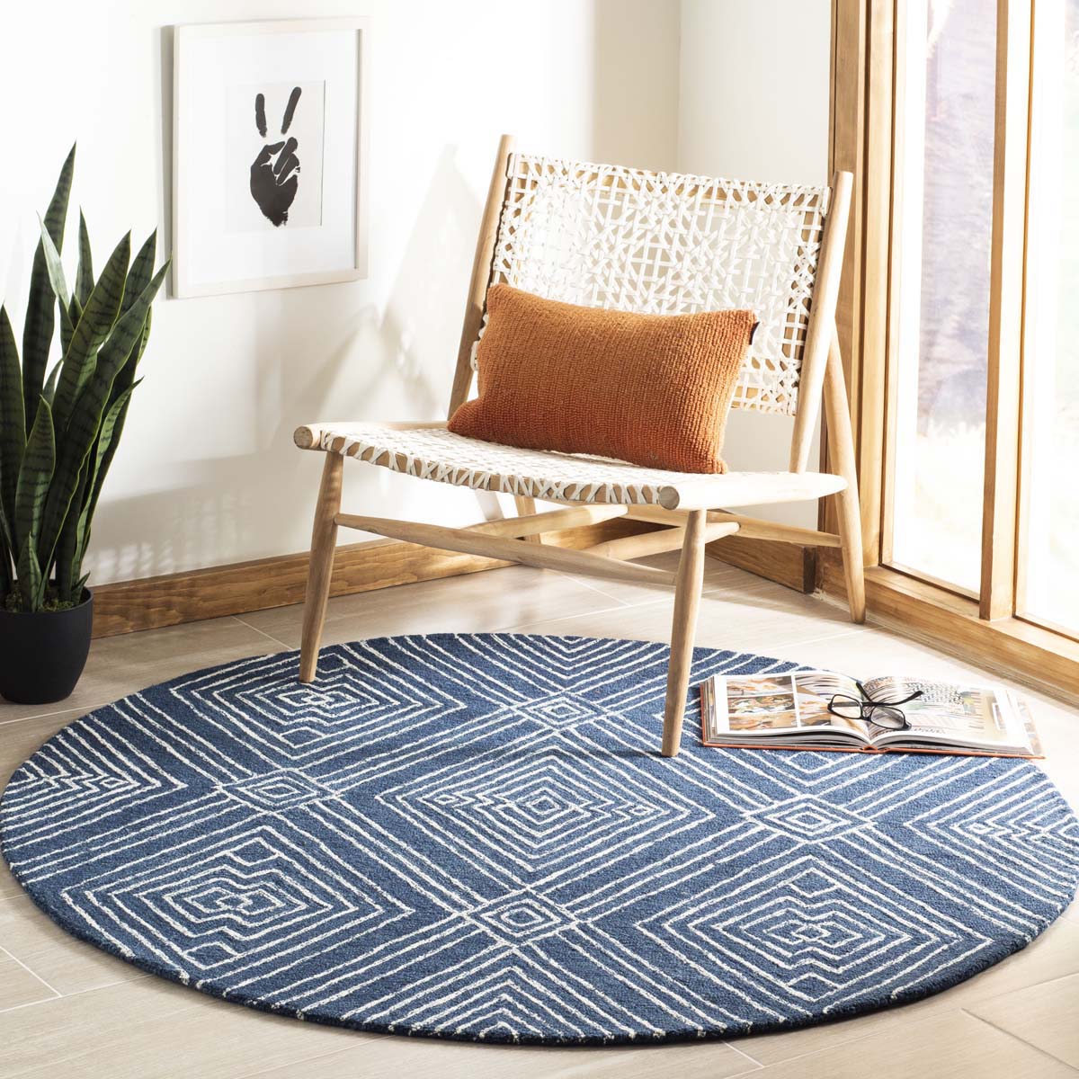 Safavieh Micro-Loop 608 Rug, MLP608 - Navy / Ivory