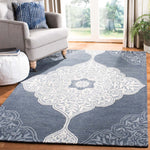 Safavieh Micro-Loop 620 Rug, MLP620 - Grey / Navy
