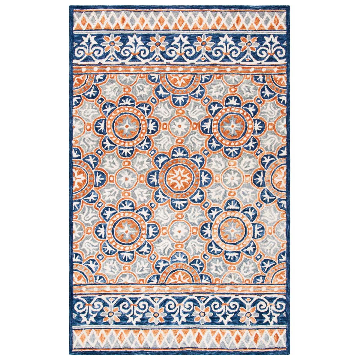 Safavieh Micro-Loop 635 Rug, MLP635 - Brown / Blue
