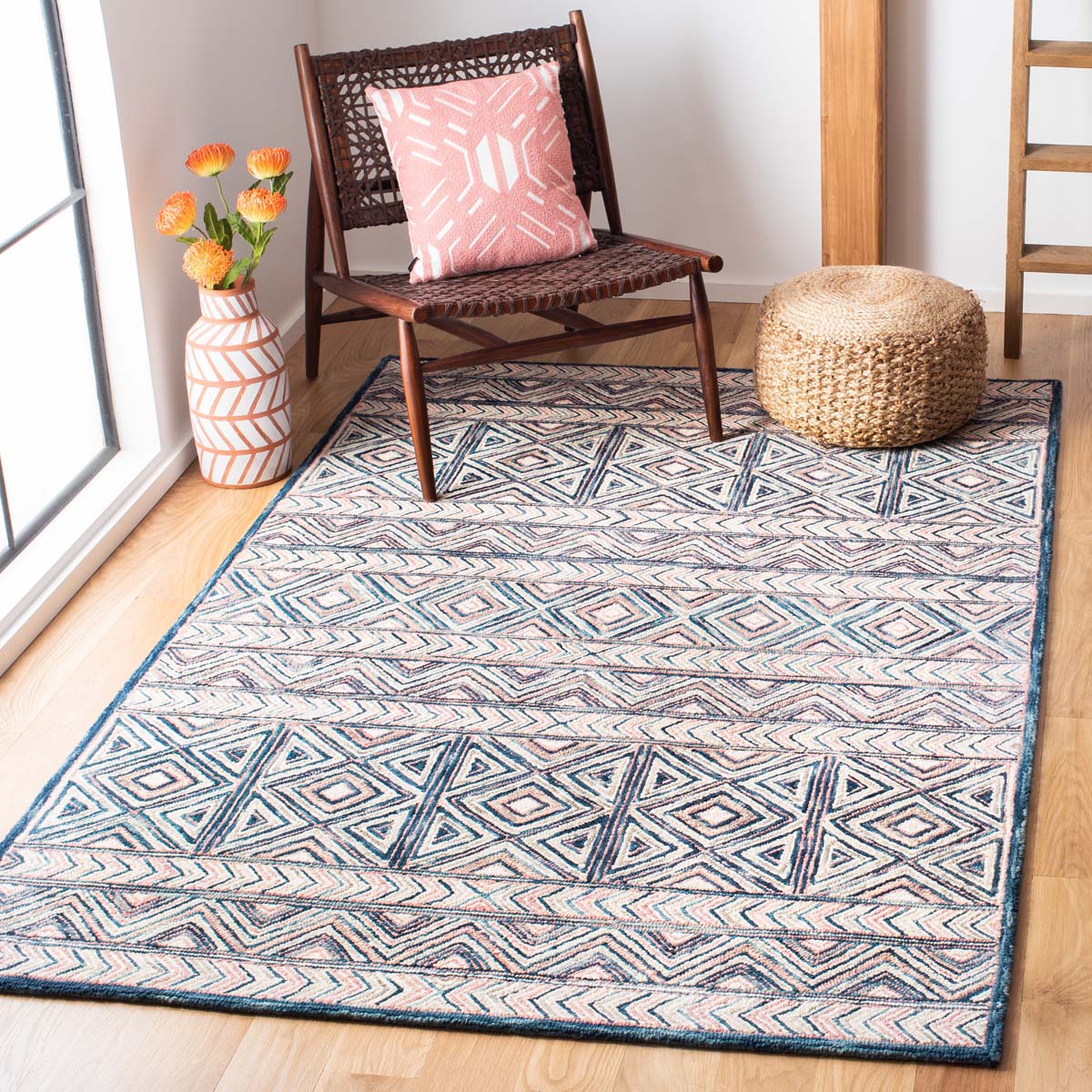 Safavieh Micro-Loop 637 Rug, MLP637 - Pink / Blue
