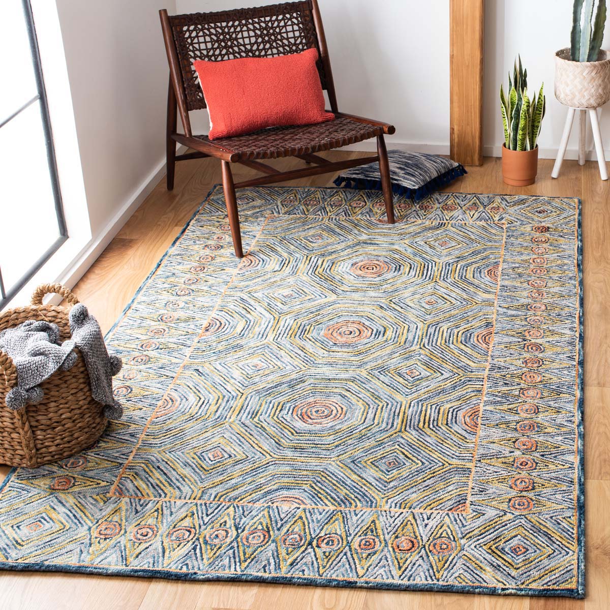 Safavieh Micro-Loop 638 Rug, MLP638 - Green / Blue
