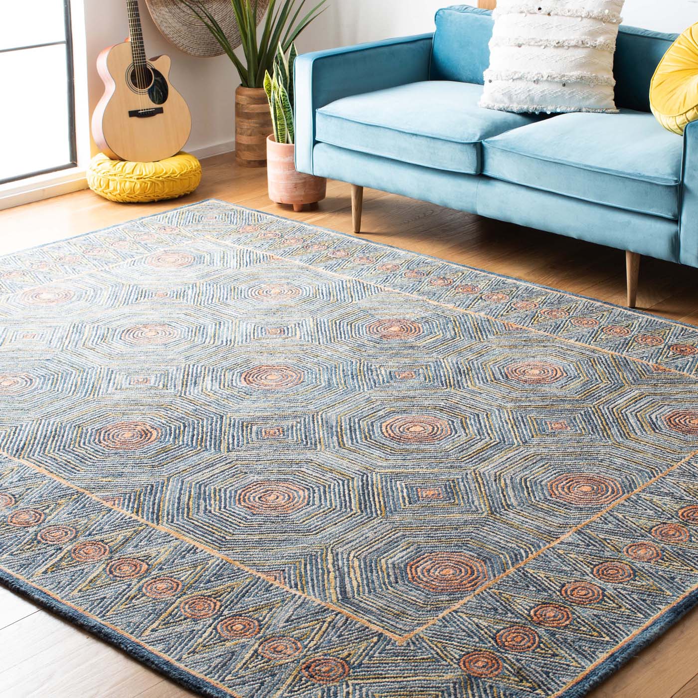 Safavieh Micro-Loop 638 Rug, MLP638 - Green / Blue