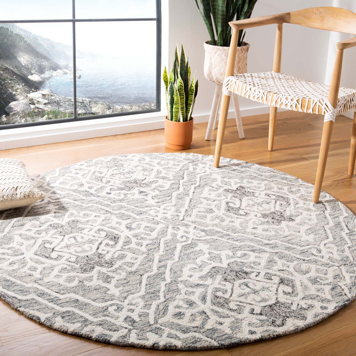 Safavieh Micro-Loop 905 Rug, MLP905 - Grey / Ivory