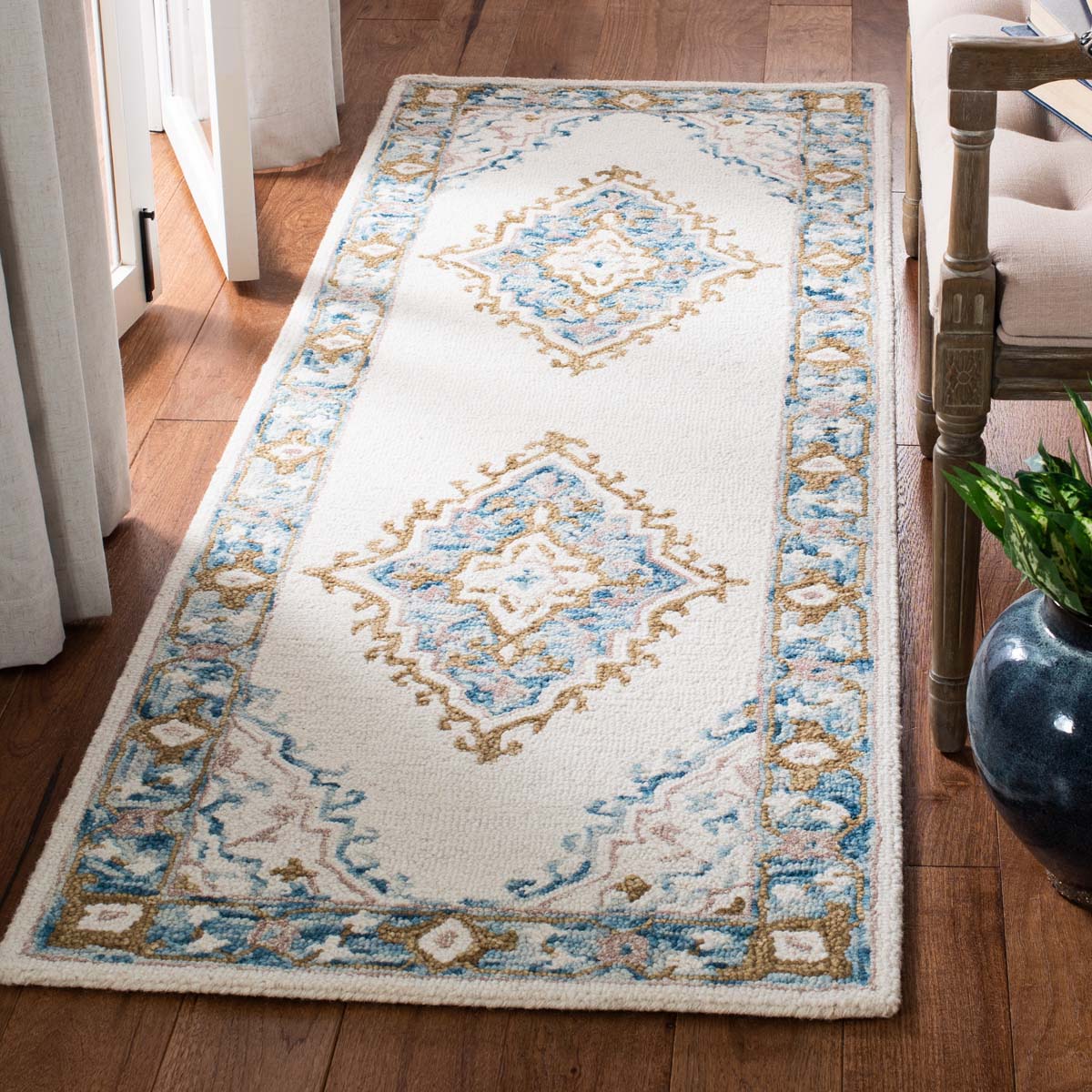 Safavieh Micro-Loop 953 Rug, MLP953 - Ivory / Blue