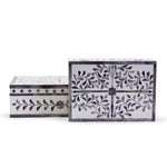 Two's Company Jaipur Palace S/2 Gray/Wht Cover Box