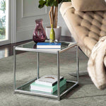 Safavieh Lilias Glass End Table , MMT6001 - Chrome