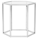 Safavieh Teagan Glass End Table , MMT6002 - Chrome