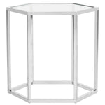 Safavieh Teagan Glass End Table , MMT6002 - Chrome
