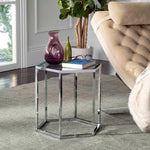 Safavieh Teagan Glass End Table , MMT6002 - Chrome