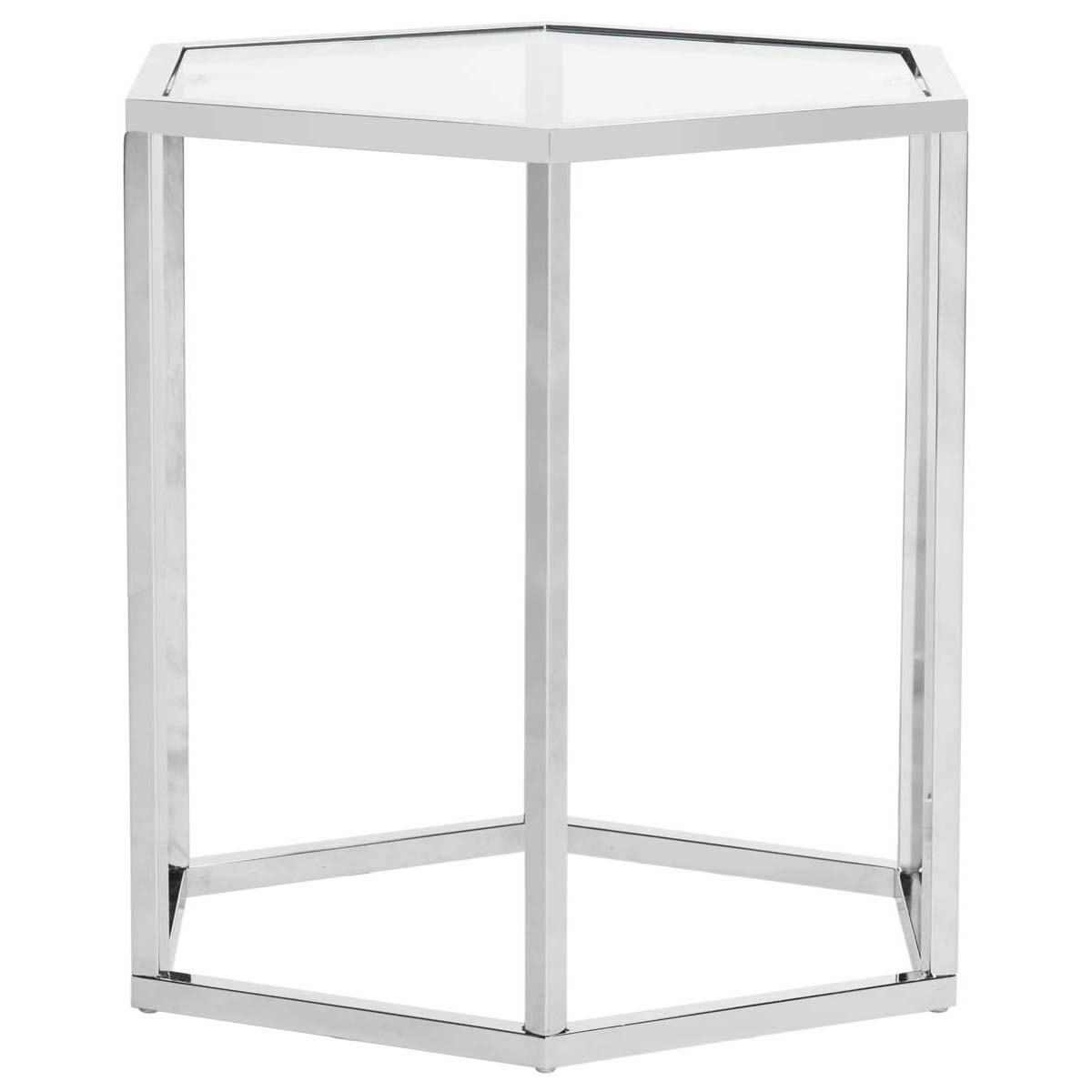 Safavieh Teagan Glass End Table , MMT6002 - Chrome