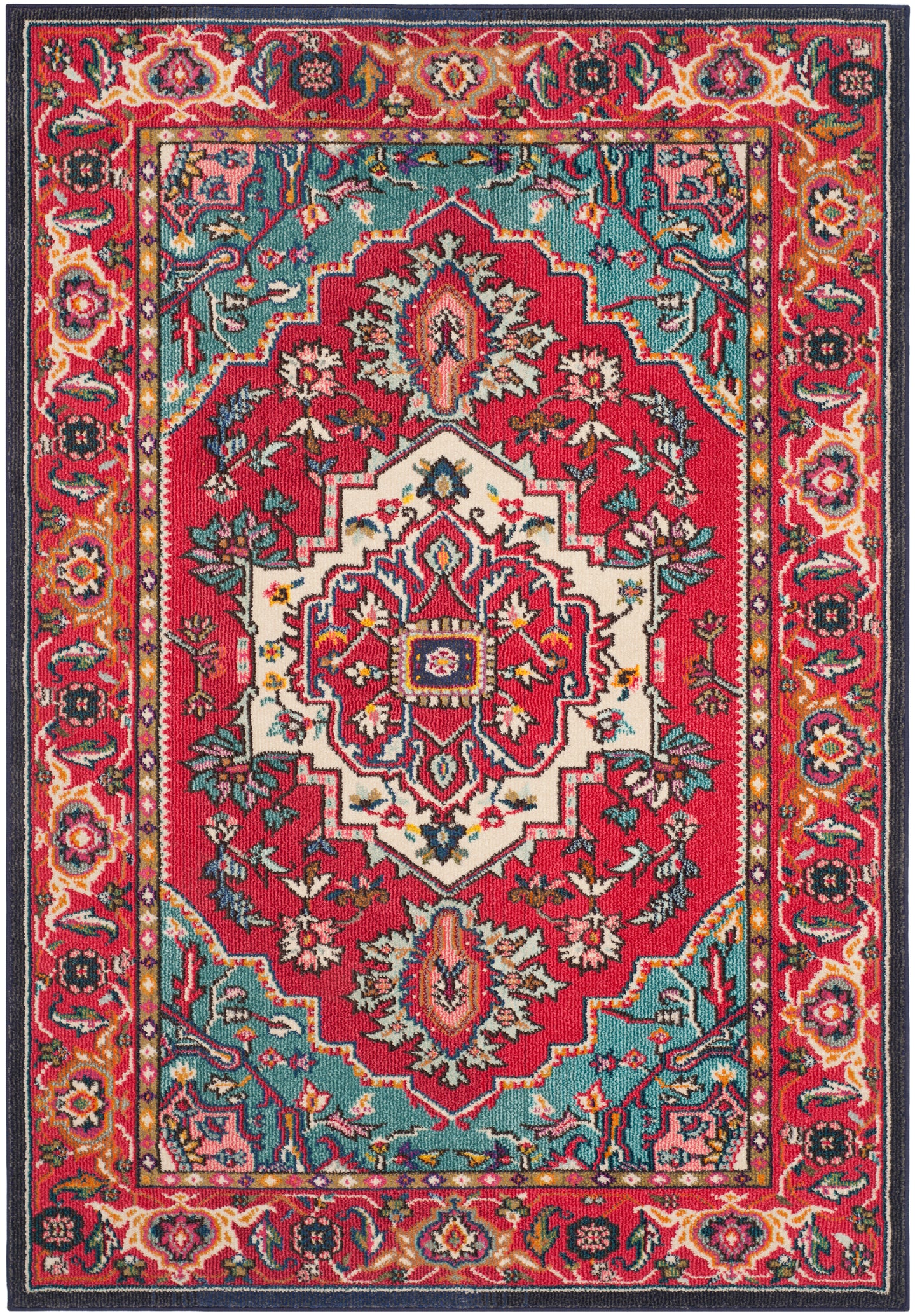 Safavieh Monaco 207 Rug, MNC207 - RED / TURQUOISE
