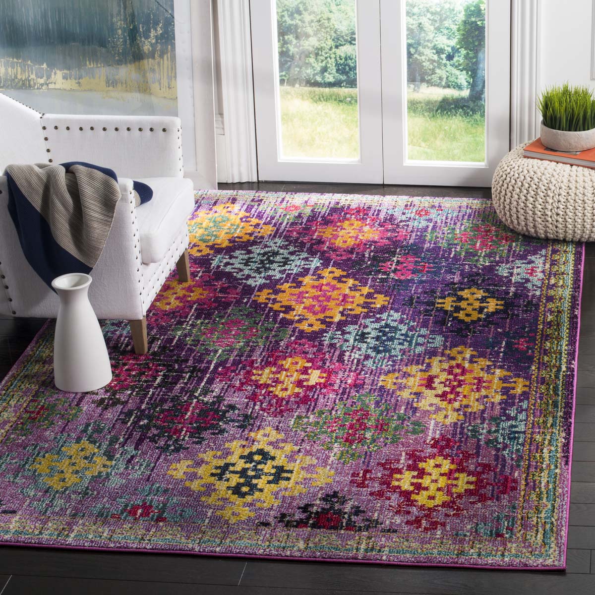 Safavieh Monaco 244 Rug, MNC244 - PURPLE / MULTI