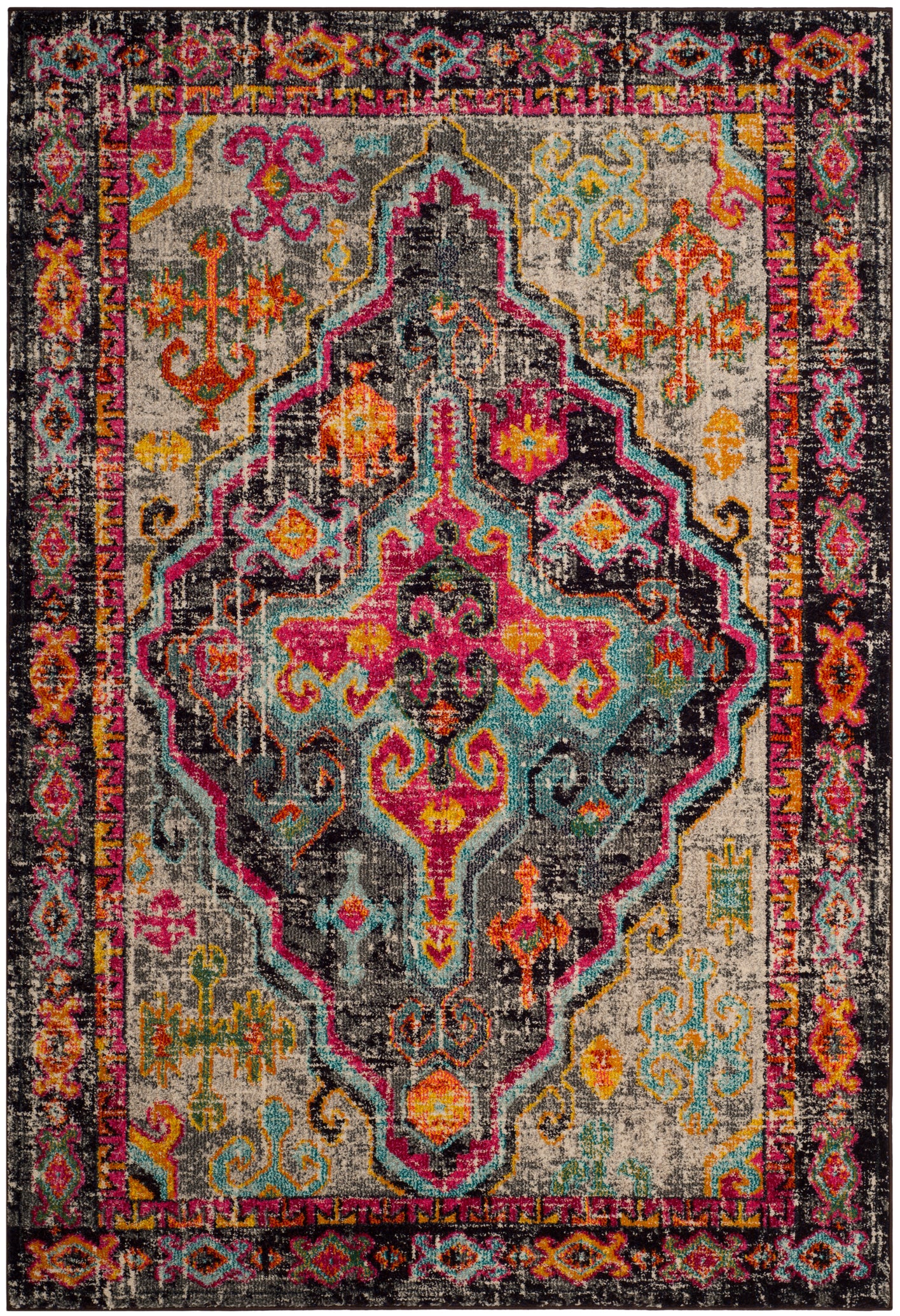 Safavieh Monaco 247 Rug, MNC247 - GREY / FUCHSIA