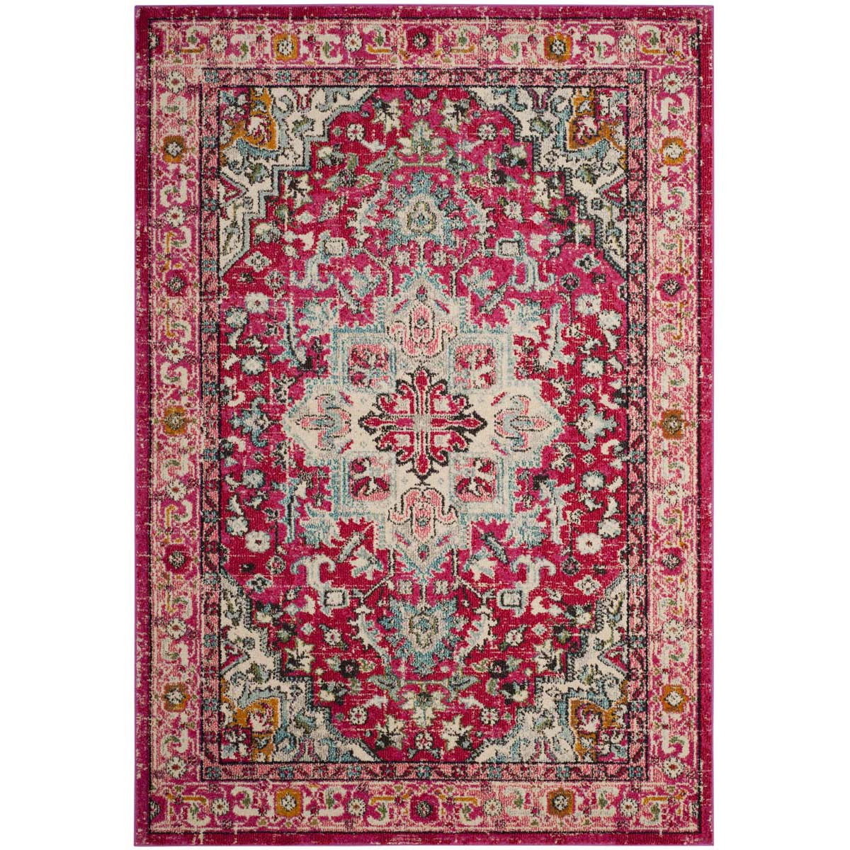 Safavieh Monaco 250 Rug, MNC250 - FUCHSIA / LIGHT BLUE