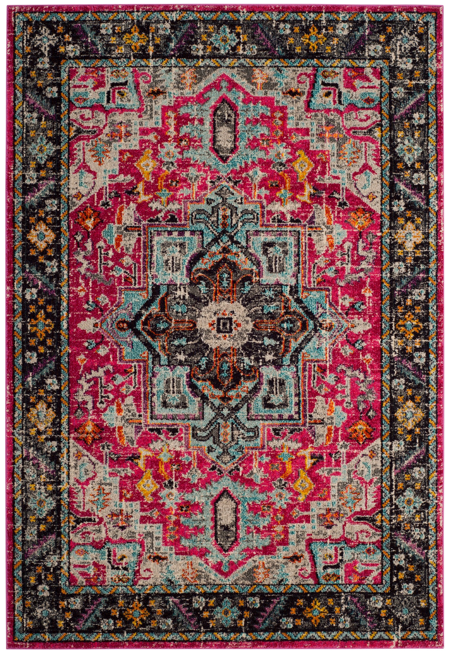 Safavieh Monaco 253 Rug, MNC253 - FUCHSIA / GREY
