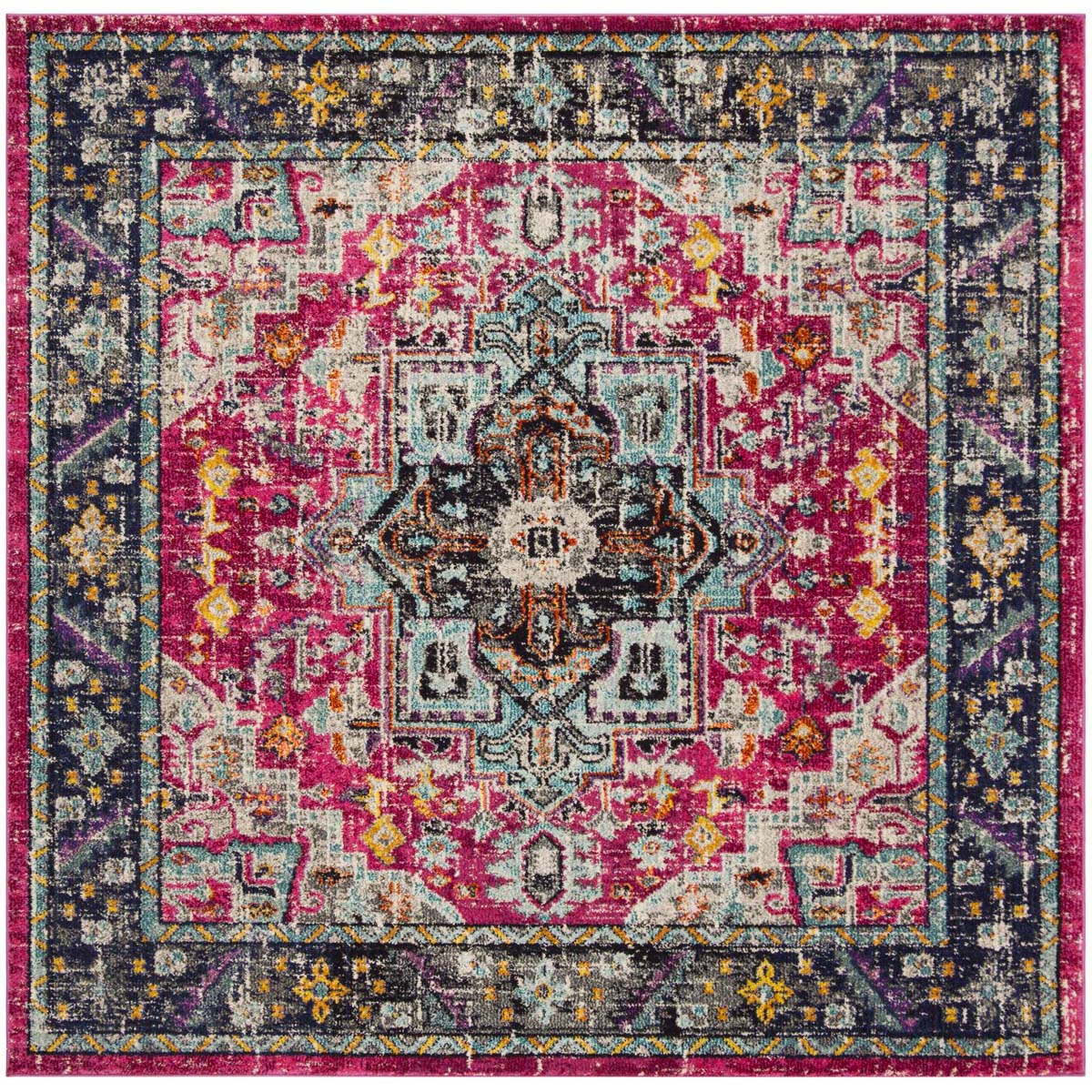 Safavieh Monaco 253 Rug, MNC253 - FUCHSIA / GREY