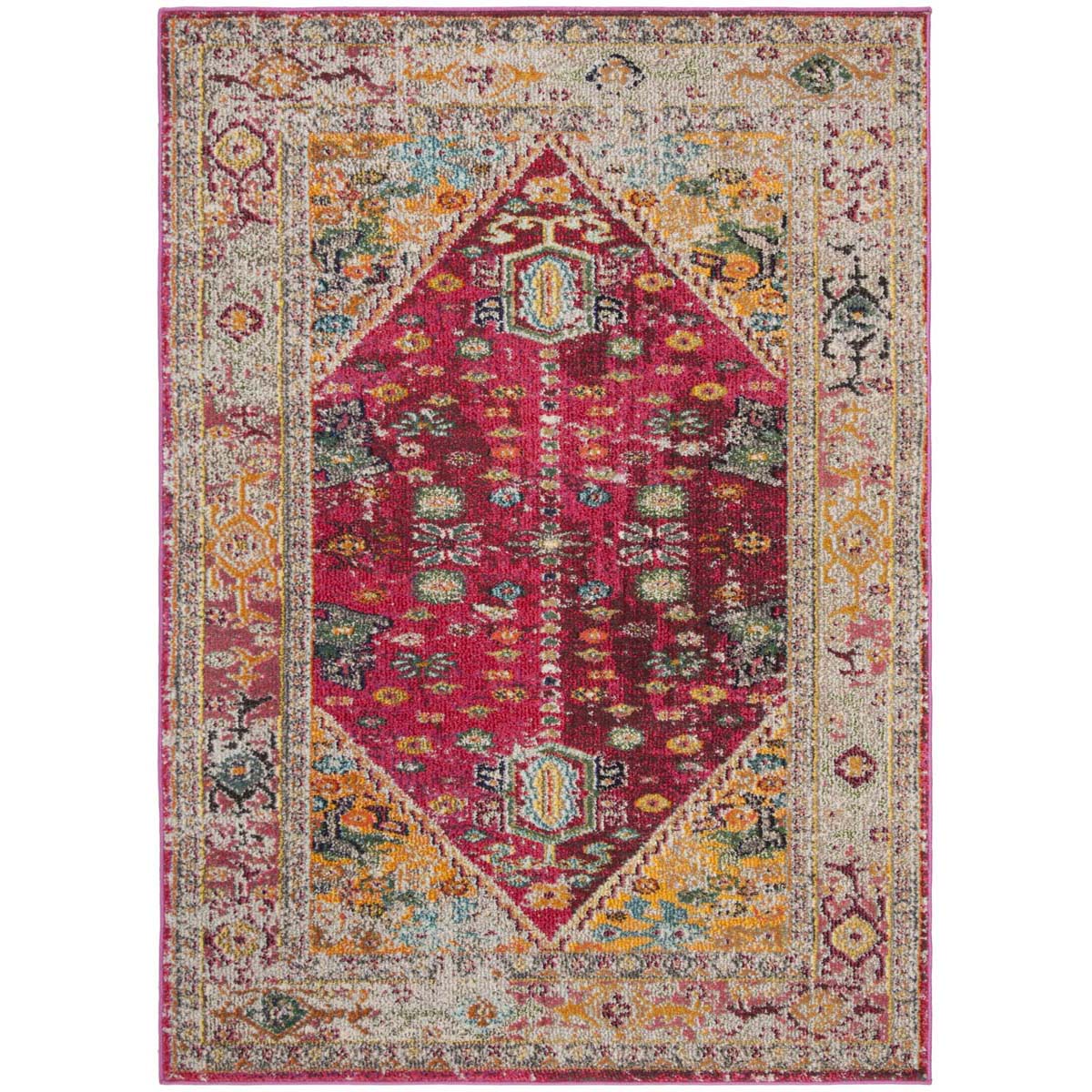 Safavieh Monaco 256 Rug, MNC256 - FUCHSIA / LIGHT GREY
