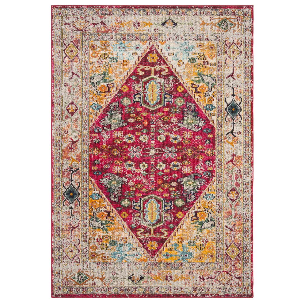 Safavieh Monaco 256 Rug, MNC256 - FUCHSIA / LIGHT GREY