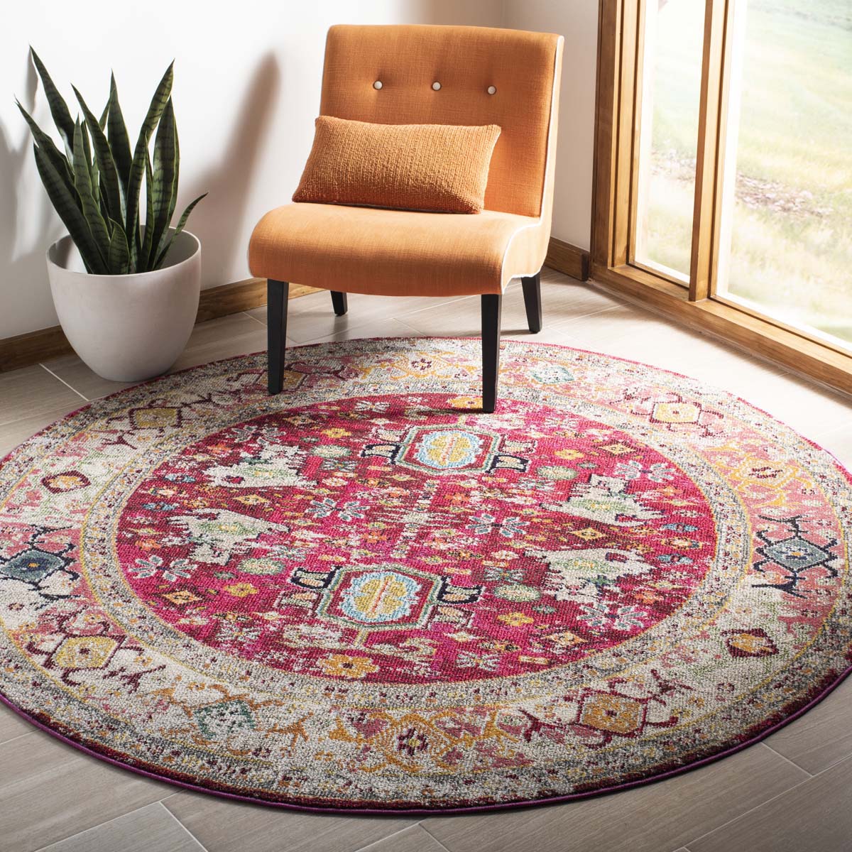 Safavieh Monaco 256 Rug, MNC256 - FUCHSIA / LIGHT GREY