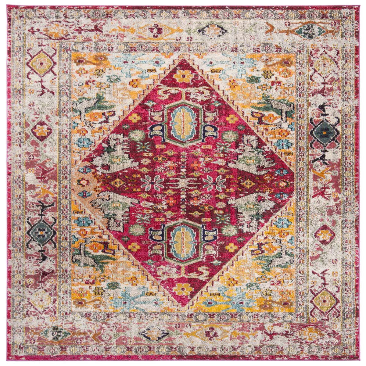 Safavieh Monaco 256 Rug, MNC256 - FUCHSIA / LIGHT GREY
