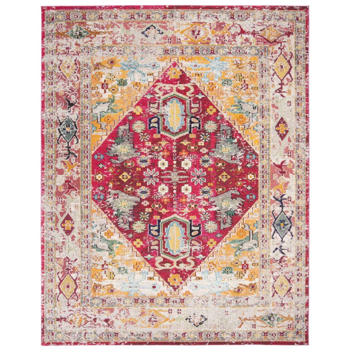 Safavieh Monaco 256 Rug, MNC256 - FUCHSIA / LIGHT GREY