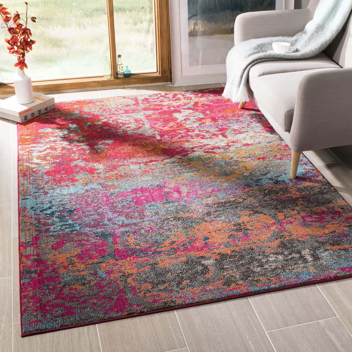 Safavieh Monaco 261 Rug, MNC261 - FUCHSIA / BLUE
